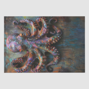 mehrfarbiges, lebendiges Oktopus-Dekoupage Seidenpapier
