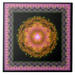 Mehrfarbiges leuchtendes Fraktal Fliese