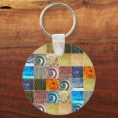 mehrfarbiges Liebe Mosaik Patchwork Schlüsselanhänger (Vorderseite)