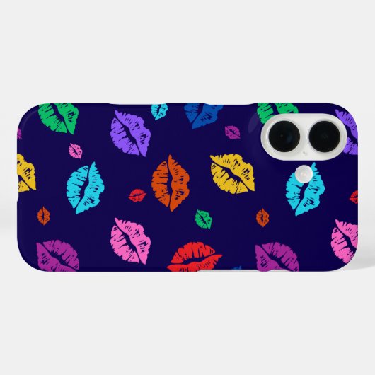 mehrfarbiges Lip Print Phone Case (Rückseite (Horizontal))