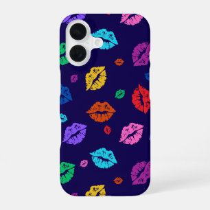 mehrfarbiges Lip Print Phone Case iPhone 16 Hülle