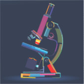 Mehrfarbiges Mikroskop Aufkleber (Vorderseite)