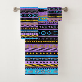 Mehrfarbiges, modernes Set für Badehandtücher