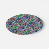 mehrfarbiges Mosaik Pappteller (Schrägansicht)