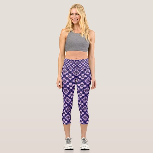mehrfarbiges Muster Capri Leggings (Vorderseite)