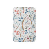 Mehrfarbiges Muster für Libellen Badematte (Vorderseite Vertikal)