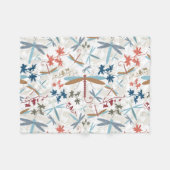 Mehrfarbiges Muster für Libellen Fleecedecke (Vorderseite (Horizontal))