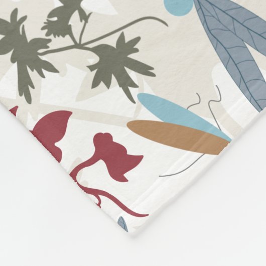 Mehrfarbiges Muster für Libellen Fleecedecke (Ecke)