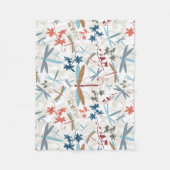 Mehrfarbiges Muster für Libellen Fleecedecke (Vorderseite)