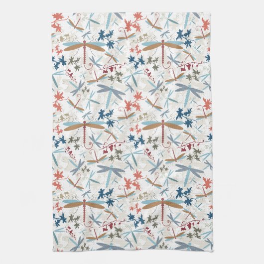 Mehrfarbiges Muster für Libellen Geschirrtuch (Vertikal)