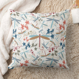 Mehrfarbiges Muster für Libellen Kissen