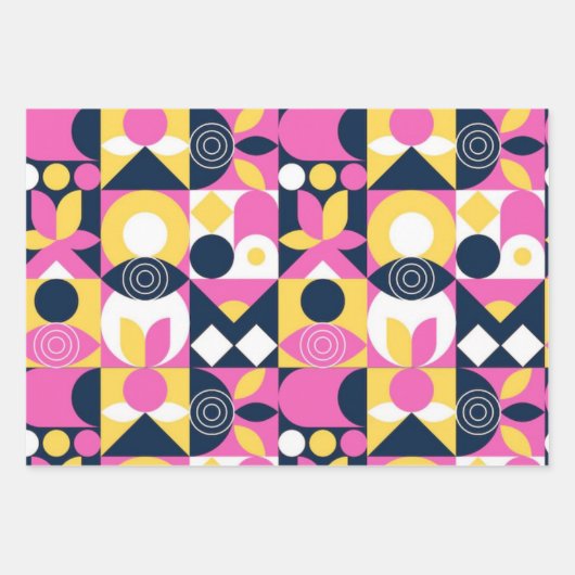 mehrfarbiges Muster Geschenkpapier Set (Vorderseite 2)