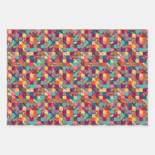 mehrfarbiges Muster Geschenkpapier Set (Vorderseite)