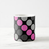 Mehrfarbiges Muster Retro Sixties Polka Dots Grau Kaffeetasse (Mittel)