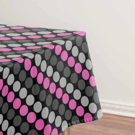 Mehrfarbiges Muster Retro Sixties Polka Dots Grau Tischdecke (Beispiel)