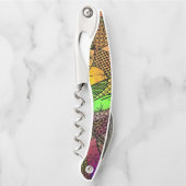 Mehrfarbiges, mutiges künstlerisches abstraktes kellnermesser (Vorderseite)