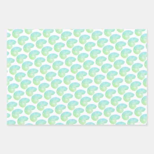 Mehrfarbiges Nautilus-Muschel-Umschlagpapier Geschenkpapier Set (Vorderseite 2)