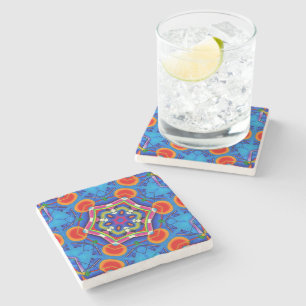 mehrfarbiges Ölgemälde Kaleidoskop Steinuntersetzer
