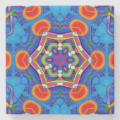 mehrfarbiges Ölgemälde Kaleidoskop Steinuntersetzer (Vorderseite)