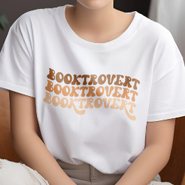 Mehrfarbiges Orange Retro Buchtrovert Lover T-Shirt