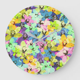 Mehrfarbiges Orchid-Mosaik, Große Wanduhr