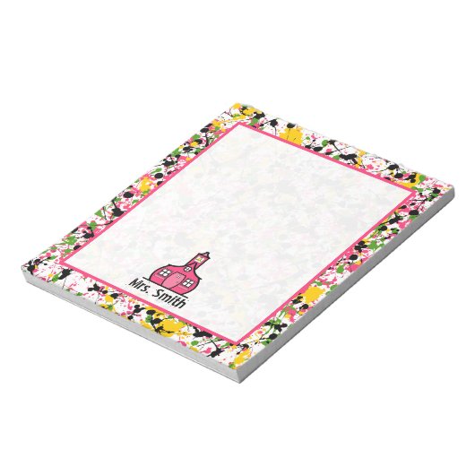 Mehrfarbiges Paint-Spritzer-Lehrer Notepad Notizblock (Rotiert)