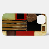 mehrfarbiges Paneelgemälde mit braunem Leaf Case-Mate iPhone Hülle (Rückseite (Horizontal))