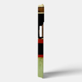 mehrfarbiges Paneelgemälde mit braunem Leaf Case-Mate iPhone Hülle (Rückseite / Rechts)