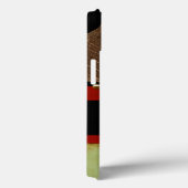 mehrfarbiges Paneelgemälde mit braunem Leaf Case-Mate iPhone Hülle (Rückseite / Rechts)