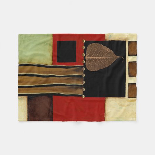 mehrfarbiges Paneelgemälde mit braunem Leaf Fleecedecke (Vorderseite (Horizontal))