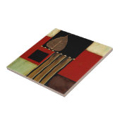 mehrfarbiges Paneelgemälde mit braunem Leaf Fliese (Seite)