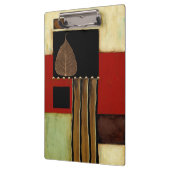 mehrfarbiges Paneelgemälde mit braunem Leaf Klemmbrett (Links)