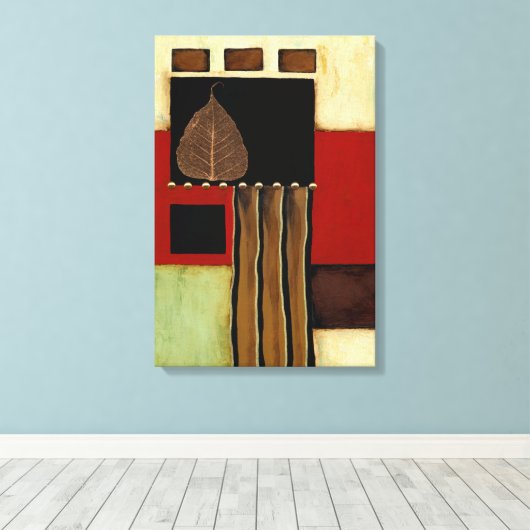 mehrfarbiges Paneelgemälde mit braunem Leaf Leinwanddruck (Insitu (Holzboden))