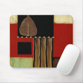 mehrfarbiges Paneelgemälde mit braunem Leaf Mousepad (Mit Mouse)