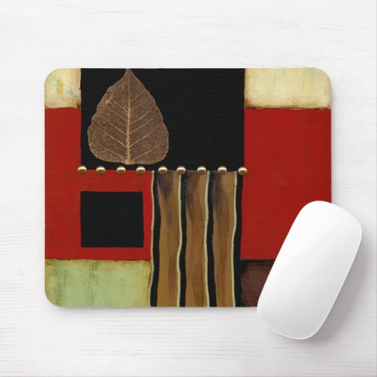 mehrfarbiges Paneelgemälde mit braunem Leaf Mousepad (Mit Mouse)