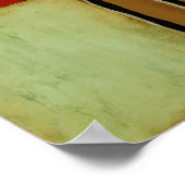 mehrfarbiges Paneelgemälde mit braunem Leaf Poster (Ecke)