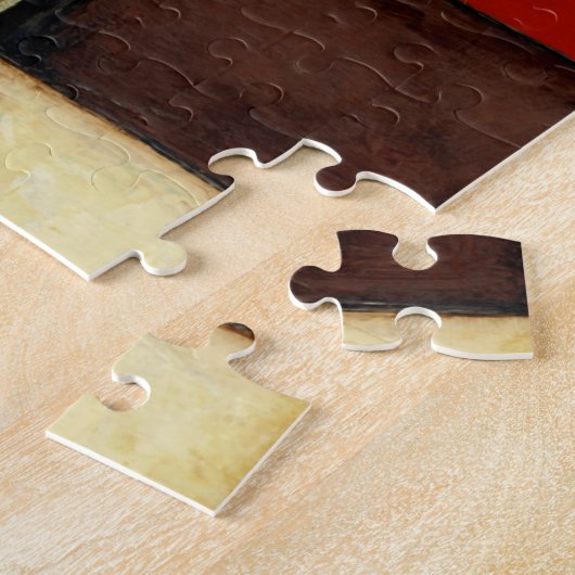 mehrfarbiges Paneelgemälde mit braunem Leaf Puzzle (Seite)