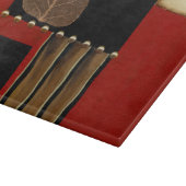 mehrfarbiges Paneelgemälde mit braunem Leaf Schneidebrett (Ecke)