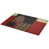 mehrfarbiges Paneelgemälde mit braunem Leaf Schneidebrett (Ecke)