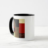 mehrfarbiges Paneelgemälde mit braunem Leaf Tasse (Vorderseite Links)