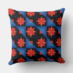 Mehrfarbiges Patchwork mit geometrischem Muster Kissen