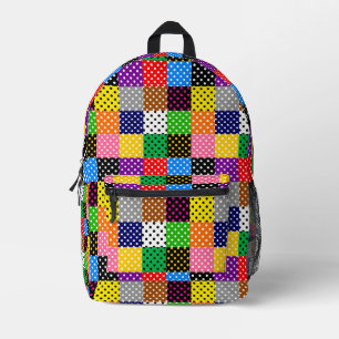 mehrfarbiges Patchwork Quilt Polka Dots Bedruckter Rucksack