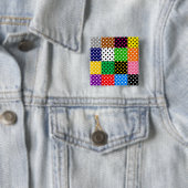 mehrfarbiges Patchwork Quilt Polka Dots Button (Beispiel)