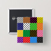 mehrfarbiges Patchwork Quilt Polka Dots Button (Vorne & Hinten)