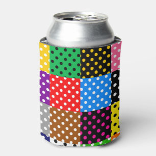 mehrfarbiges Patchwork Quilt Polka Dots Dosenkühler