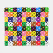 mehrfarbiges Patchwork Quilt Polka Dots Fleecedecke (Vorderseite (Horizontal))