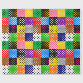 mehrfarbiges Patchwork Quilt Polka Dots Geschenkpapier (Flach)