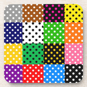 mehrfarbiges Patchwork Quilt Polka Dots Getränkeuntersetzer