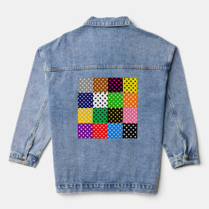 mehrfarbiges Patchwork Quilt Polka Dots Jeansjacke