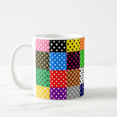 mehrfarbiges Patchwork Quilt Polka Dots Kaffeetasse (Links)